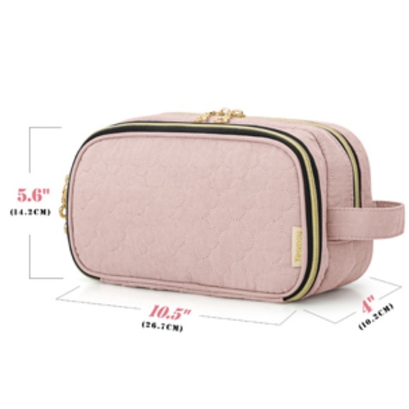 Makeup Toiletry Bag With Handle and for Makeup Brushes. Rose color - Picture 2 of 5